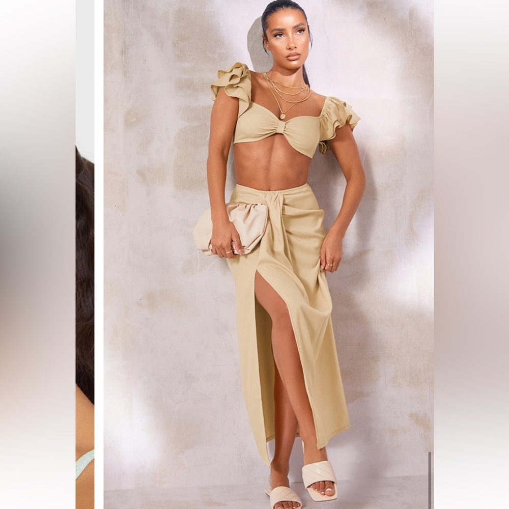 Pretty Little Thing Beige 2-piece Set, size S